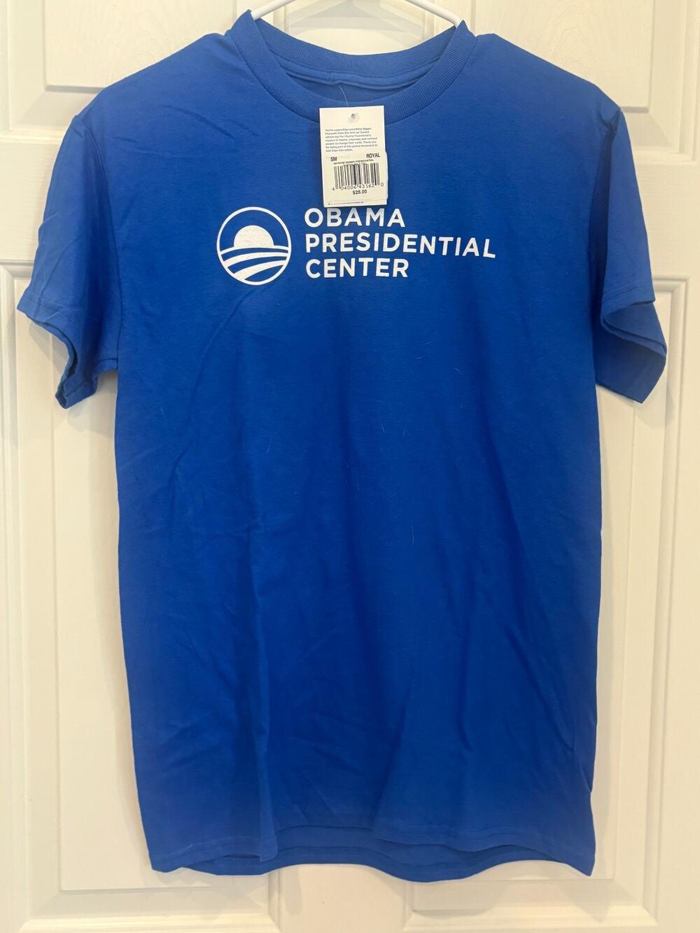 NWT Obama Presidential Center T-Shirt Blue Royal Graphic Tee Unisex Size Small